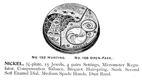 elgin pocket watch parts catalog.